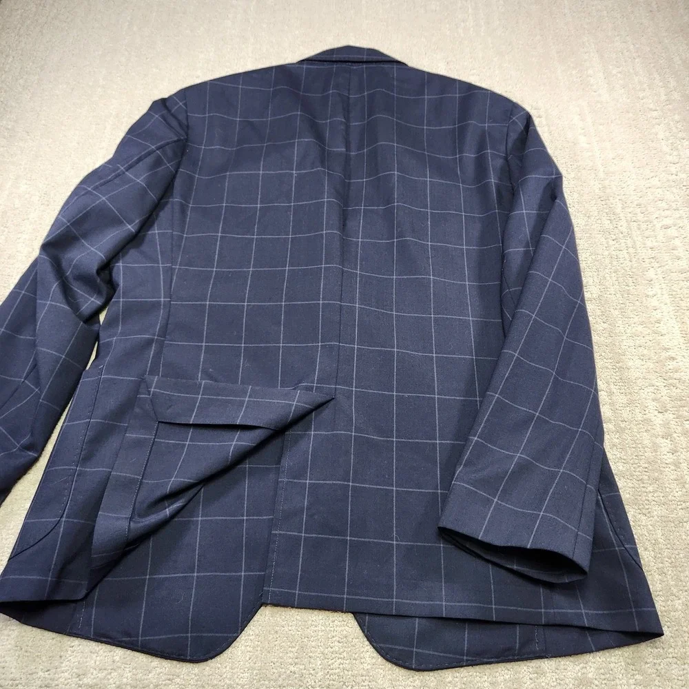 Banana Republic Blazer Men 44R Slim Fit Smart Weight Performance Wool Blend Navy